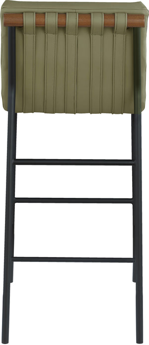 Burke Olive Green Vegan Leather Bar Stool 800Olive-C Meridian Furniture