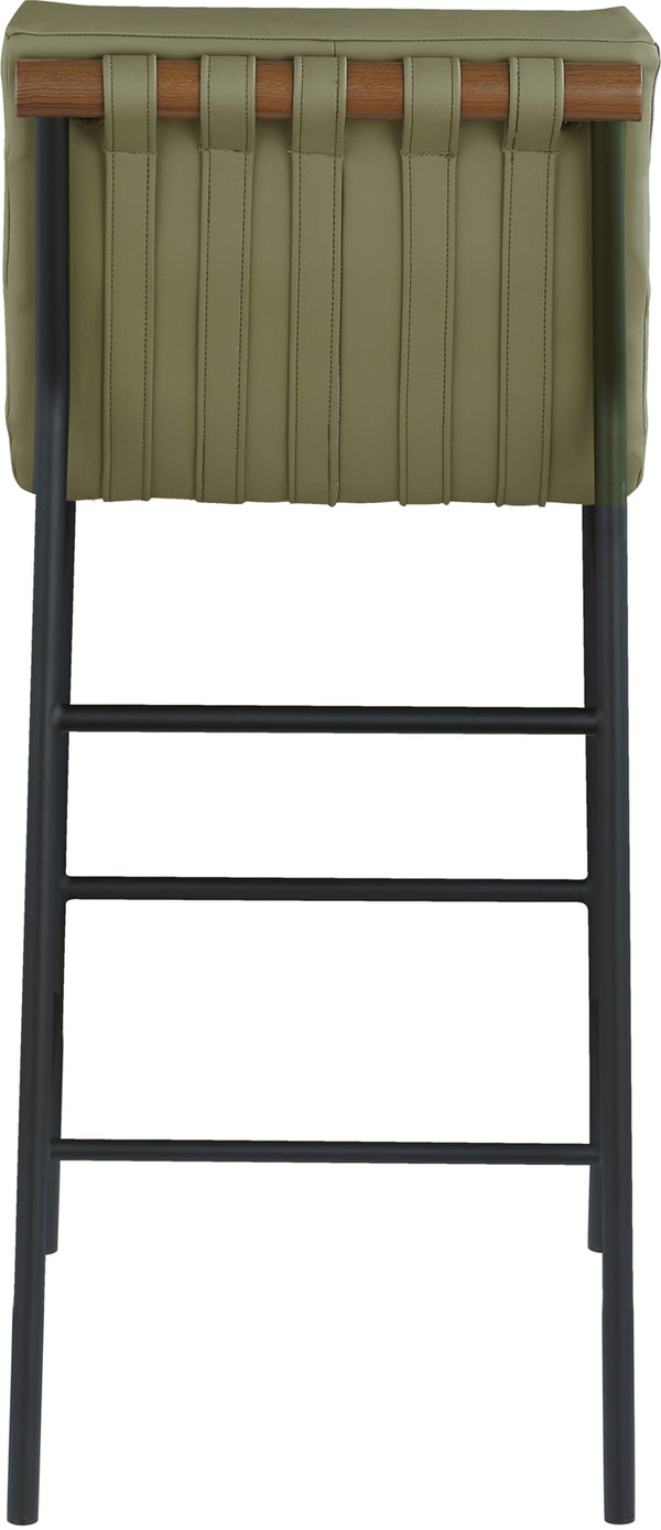 Burke Olive Green Vegan Leather Bar Stool 800Olive-C Meridian Furniture