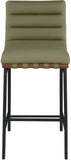 Burke Olive Green Vegan Leather Bar Stool 800Olive-C Meridian Furniture