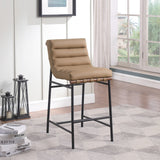 Burke Tan Vegan Leather Bar Stool 800Tan-C Meridian Furniture