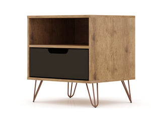 English Elm Rockefeller 20" Gray Nightstand - Modern Design With 1 Drawer & Open Shelf For Stylish Storage Solutions B365P398172-GIGA