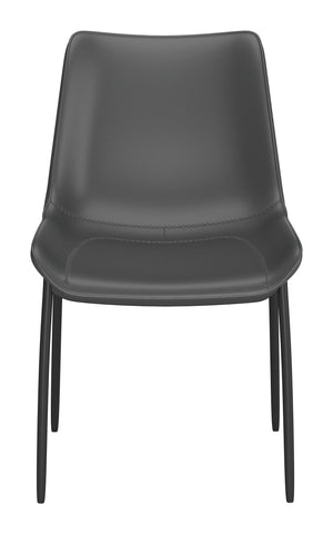 Zuo Modern Magnus Dining Chair Set Of 2 - Stylish Black Faux Leather With Durable Stainless Steel Legs Black 100% Polyurethane,Plywood,Steel 110776-zuo-modern