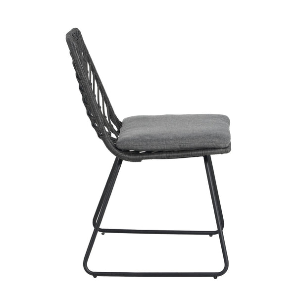 English Elm 7 Piece Outdoor Dining Set Acacia Wood Top Iron Hairpin Legs Pe Rattan Chairs Patio N762S000022AAE