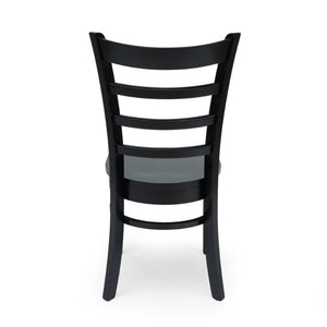 English Elm Dining Chair Set of Two Solid Rubberwood Ladder Back Farmhouse Cottage Style 67982.00MTBLK
