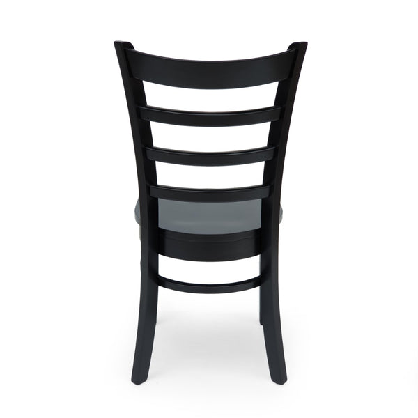 English Elm Dining Chair Set of Two Solid Rubberwood Ladder Back Farmhouse Cottage Style 67982.00MTBLK