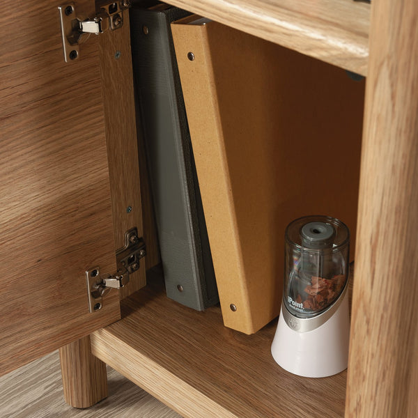 English Elm Desk, Compact Brown Finish With Discreet Storage – Perfect For Home Offices And Small Spaces! B356P402577