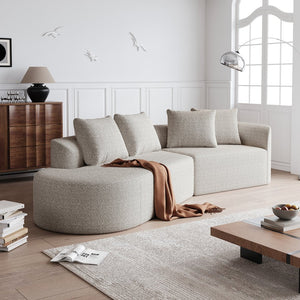 English Elm Modern Oversized Sectional Sofa - 112-Inch Curved Cloud Couch With 4 Pillows For Ultimate Comfort W834P323314