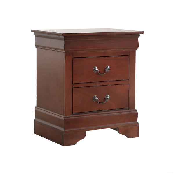 English Elm Elegant Classic Nightstand with Two Deep Drawers, Durable Veneer & Frame, Warm Finish Accent Cherry 30 L x 25 W x 20 H B078112059