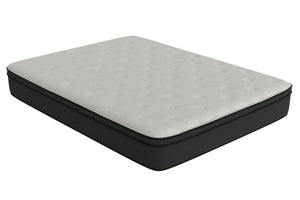 English Elm 12" King Euro Top Hybrid Memory Foam Mattress - 12" Deep Comfort, Breathable Euro Top, Bed-in-Box, Cooling Support (White/Black) B2707P228602
