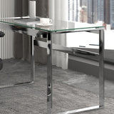 !nspire Zevon Desk Silver Silver Metal/Glass