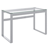 !nspire Zevon Desk Silver Silver Metal/Glass