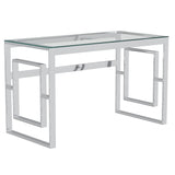 !nspire Eros Desk Silver Metal/Glass