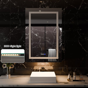 English Elm Smart Led Medicine Cabinet with Anti-fog Mirror Gfci Outlet Dimming Bathroom Storage W637P382875