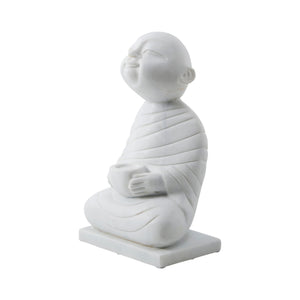 Lilys White Marble Sitting Buddha Candle Holder 8011-W