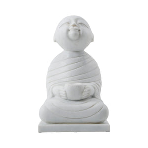 Lilys White Marble Sitting Buddha Candle Holder 8011-W