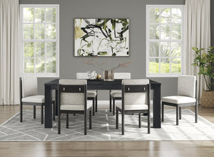 New Pacific Direct Bedford 79” Dining Table In Brushed Black - Elegant Solid Acacia With 20" Extension For Versatile Dining Brushed Black  801179-433-npd