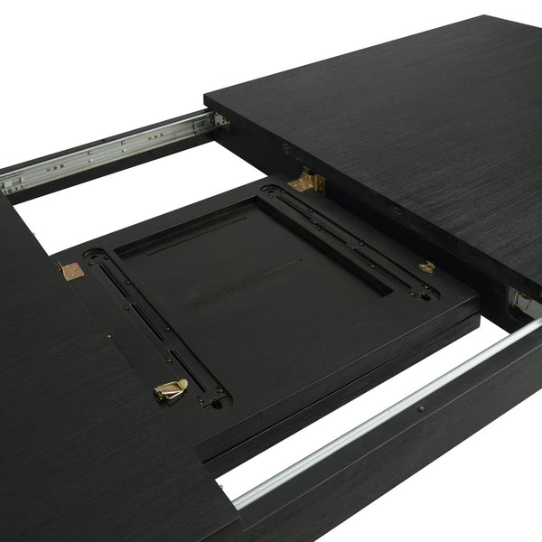 New Pacific Direct Bedford 79” Dining Table In Brushed Black - Elegant Solid Acacia With 20" Extension For Versatile Dining Brushed Black  801179-433-npd