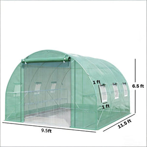 English Elm Garden Walk-in Tunnel Greenhouse with Galvanized Steel Frame and Uv-resistant Pe Cover T3971P489390