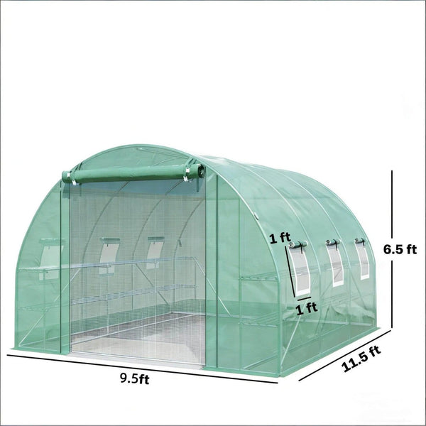 English Elm Garden Walk-in Tunnel Greenhouse with Galvanized Steel Frame and Uv-resistant Pe Cover T3971P489390