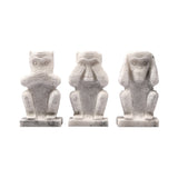 Lilys Set Of 3 Wise Monkeys White Marble 8012-W