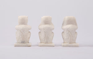 Lilys Set Of 3 Wise Monkeys White Marble 8012-W