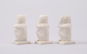 Lilys Set Of 3 Wise Monkeys White Marble 8012-W