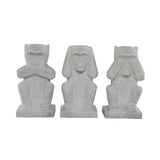 Lilys Set Of 3 Wise Monkeys White Marble 8012-W