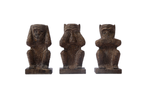 Lilys Bluestone Set Of 3 Wise Monkeys 8012