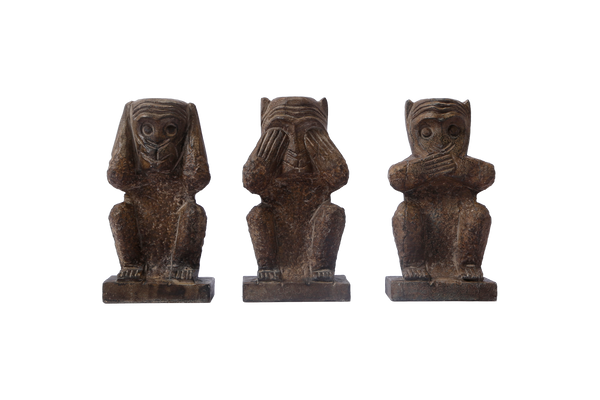 Lilys Bluestone Set Of 3 Wise Monkeys 8012