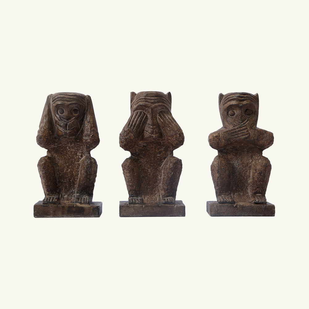 Lilys Bluestone Set Of 3 Wise Monkeys 8012