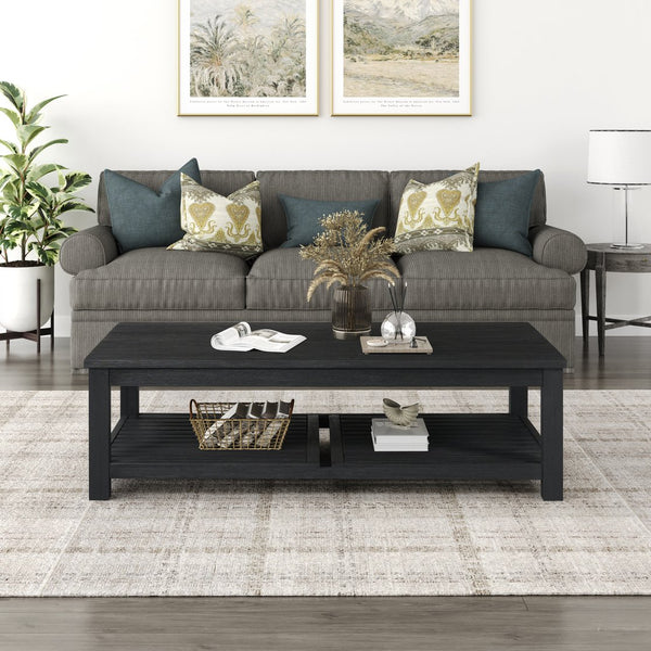 New Pacific Direct Tiburon Coffee Table - Modern Acacia Wood Design In Sleek Brushed Black Finish For Stylish Living Rooms Alto Black  801214-434-npd