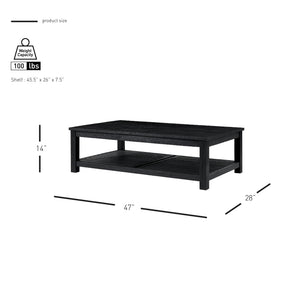 New Pacific Direct Tiburon Coffee Table - Modern Acacia Wood Design In Sleek Brushed Black Finish For Stylish Living Rooms Alto Black  801214-434-npd
