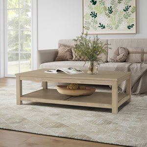 New Pacific Direct Tiburon Coffee Table - Modern Acacia Wood Design In Sleek Brushed Black Finish For Stylish Living Rooms Drifted Sand  801214-ds-npd