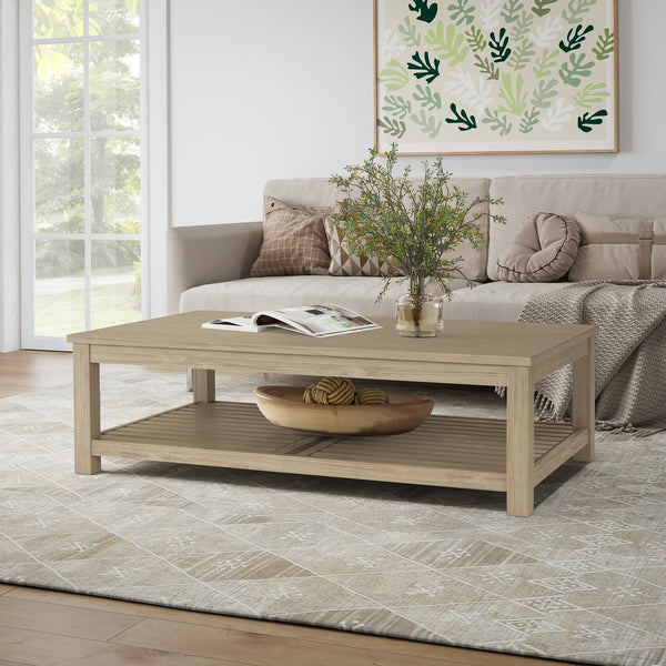 New Pacific Direct Tiburon Coffee Table - Modern Acacia Wood Design In Sleek Brushed Black Finish For Stylish Living Rooms Drifted Sand  801214-ds-npd