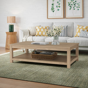 New Pacific Direct Tiburon Coffee Table Drifted Sand, Beige , Solid Acacia Wood 801214-ds-npd