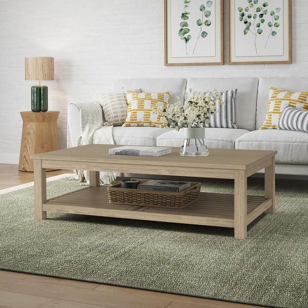 New Pacific Direct Tiburon Coffee Table - Modern Acacia Wood Design In Sleek Brushed Black Finish For Stylish Living Rooms Drifted Sand  801214-ds-npd