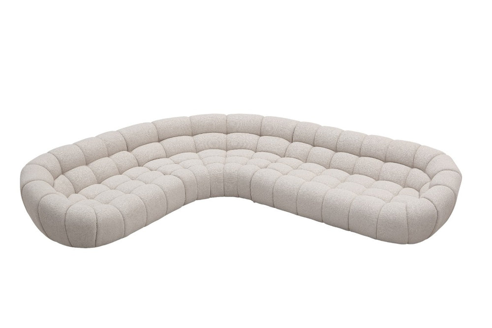 VIG Furniture Yolonda Modern Curved Upholstered Sofa With Hexagonal Tufting, Plush Foam Seating For 8 GäSte Sectional Sofa VGEV-2126B-LGB-SECT