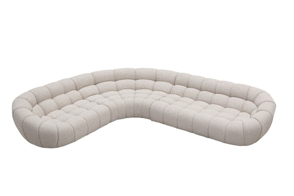 VIG Furniture Yolonda Modern Curved Upholstered Sofa With Hexagonal Tufting, Plush Foam Seating For 8 GäSte Sectional Sofa VGEV-2126B-LGB-SECT