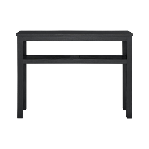 New Pacific Direct Tiburon Console Table - Modern Brushed Black Acacia Wood With Shelf For Foyer Or Living Room Décor Alto Black  801431-434-npd