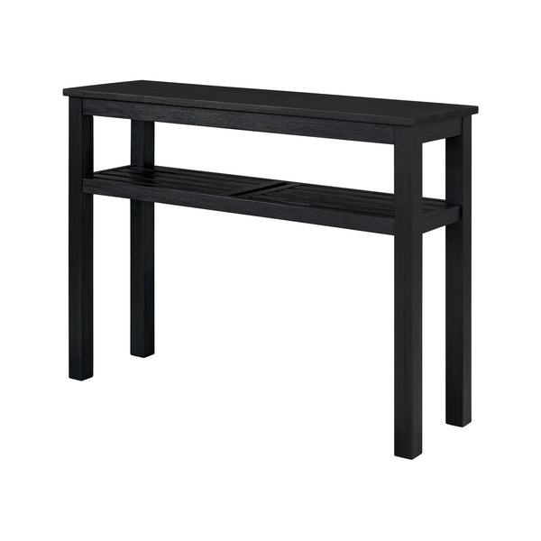 New Pacific Direct Tiburon Console Table - Modern Brushed Black Acacia Wood With Shelf For Foyer Or Living Room Décor Alto Black  801431-434-npd