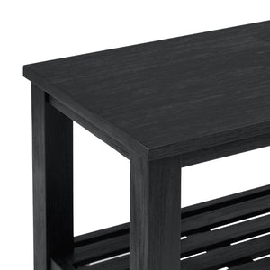 New Pacific Direct Tiburon Console Table - Modern Brushed Black Acacia Wood With Shelf For Foyer Or Living Room Décor Alto Black  801431-434-npd