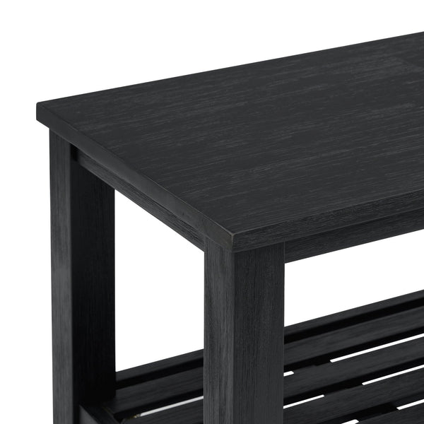 New Pacific Direct Tiburon Console Table - Modern Brushed Black Acacia Wood With Shelf For Foyer Or Living Room Décor Alto Black  801431-434-npd