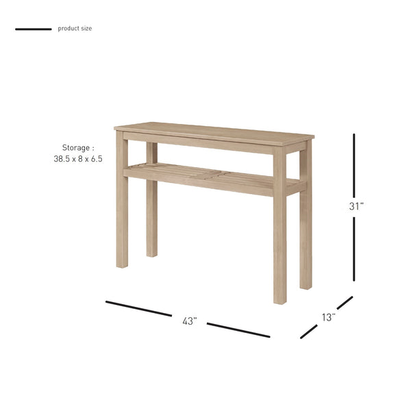 New Pacific Direct Tiburon Console Table w/ Shelf Drifted Sand 43 x 13 x 31