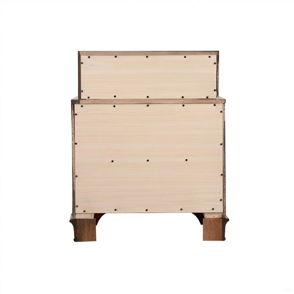 English Elm Charming Oak Nightstand with Curved Fronts — 3-Drawer Durable Particleboard Bedside Table, 29"H x 24"W x 17"D B078118432