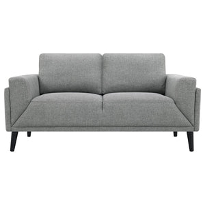 English Elm Andrena Track Arm Loveseat with Pocket Coil Support and Sleek Black Wood Legs B062P358305
