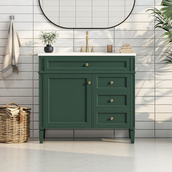 English Elm 36'' Modern Bathroom Vanity With Elegant Sink, 2 Drawers, And Tip-Out Storage For Stylish Spaces N710S136004F