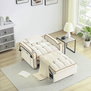 English Elm Sofa Convertible Sleeper Chair with Adjustable Back and Serpentine Spring Support W2564P462078