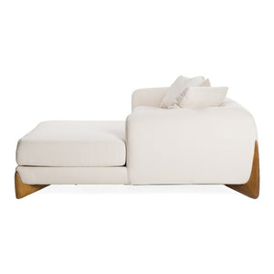VIG Furniture Fleury Cream Fabric Right-Facing Chaise Sectional Sofa With Walnut Legs, Plush Feather-Foam Comfort & 800Lb Capacity VGCS-21073-S-CW-RAF