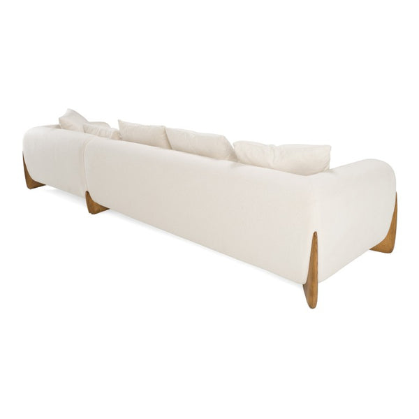 VIG Furniture Fleury Cream Fabric Right-Facing Chaise Sectional Sofa With Walnut Legs, Plush Feather-Foam Comfort & 800Lb Capacity VGCS-21073-S-CW-RAF