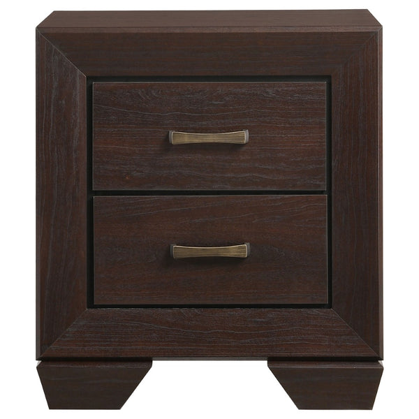 English Elm Warwick Queen Bedroom Set with Leatherette Headboard in Modern Cocoa Finish B062S00754